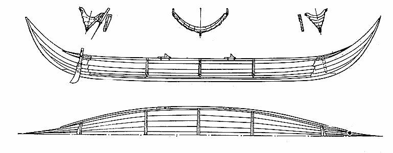 Чертёж ладьи из Квальзунда