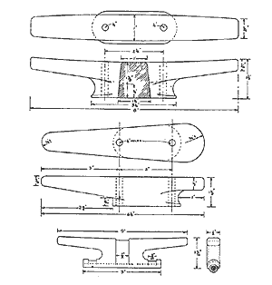крепительная утка (чертеж)