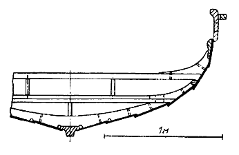 Сечение вблизи мидель-шпангоута военного судна из Скуллелева
