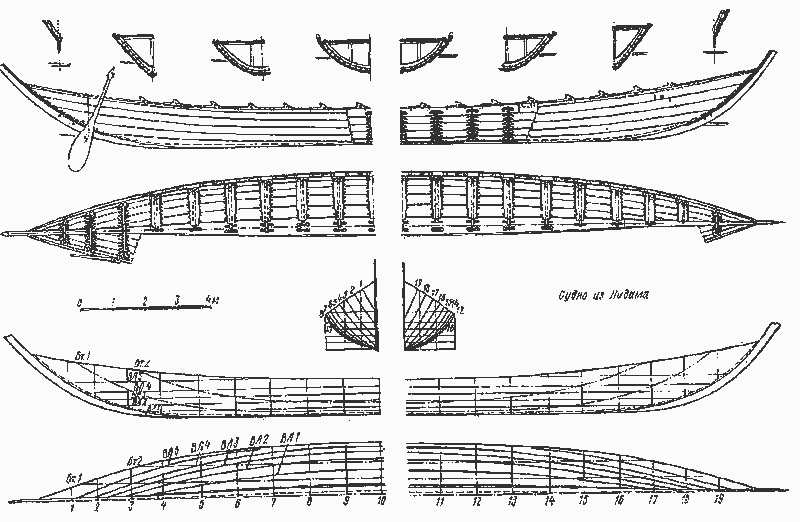 Чертёж судна из Нидама