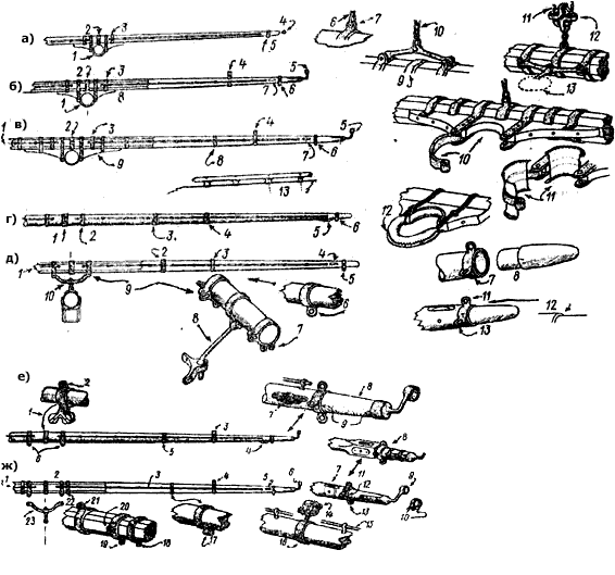 Детали деревянных и железных реев