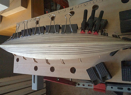 Готовый корпус сборной модели Драккара