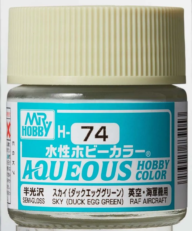 Краска Mr Hobby, акриловая, небесно-зеленая полуглянцевая, H 74, 10 мл
