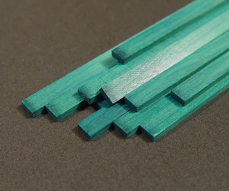 Рейка, зеленый граб, 2х6 мм, длина 400 мм, 2 шт