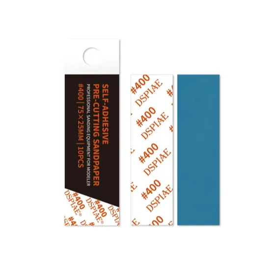 Самоклеящаяся наждачка 75х25 мм, зернистость 400, 10 шт
