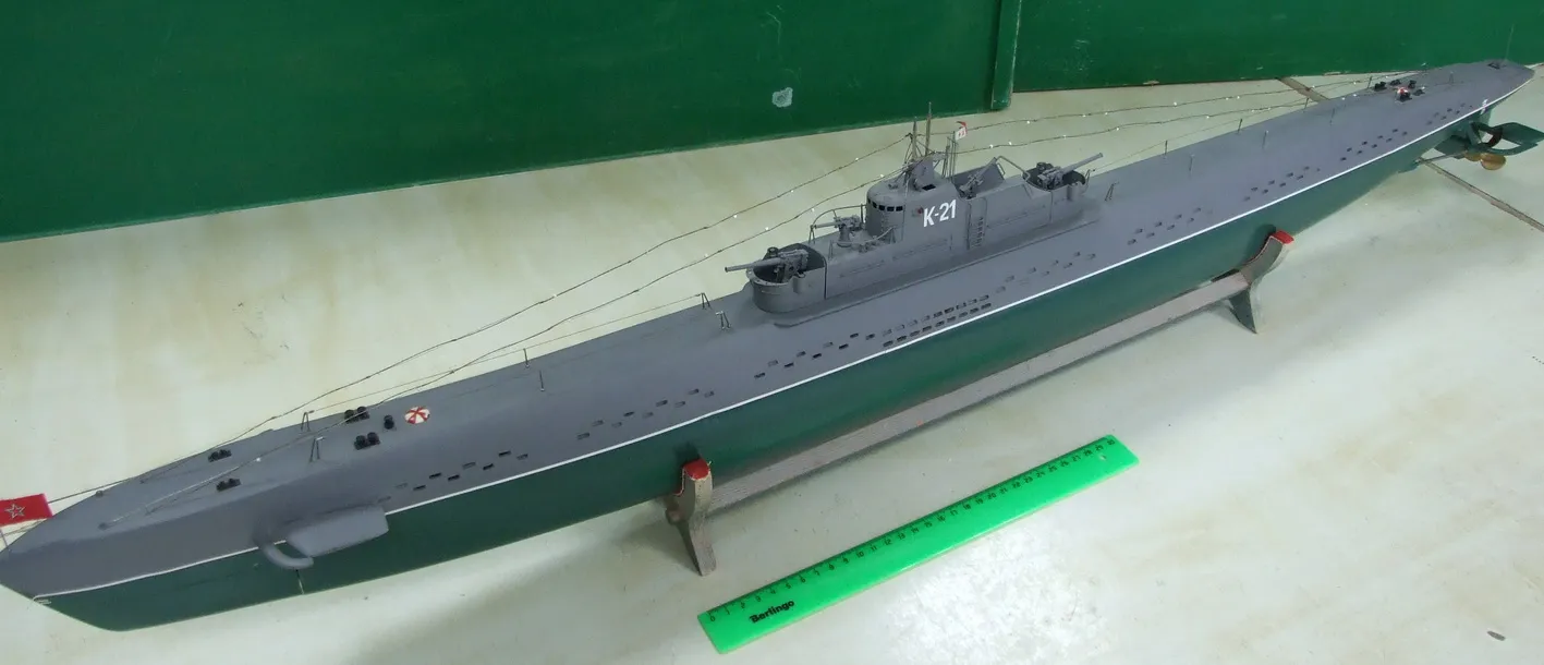 Модель корабля Крейсерская подводная лодка К-21 - Верфь на Столе