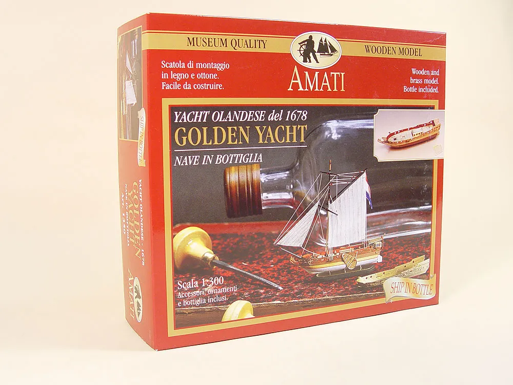Golden Yacht корабль в бутылке + набор инструментов для сборки