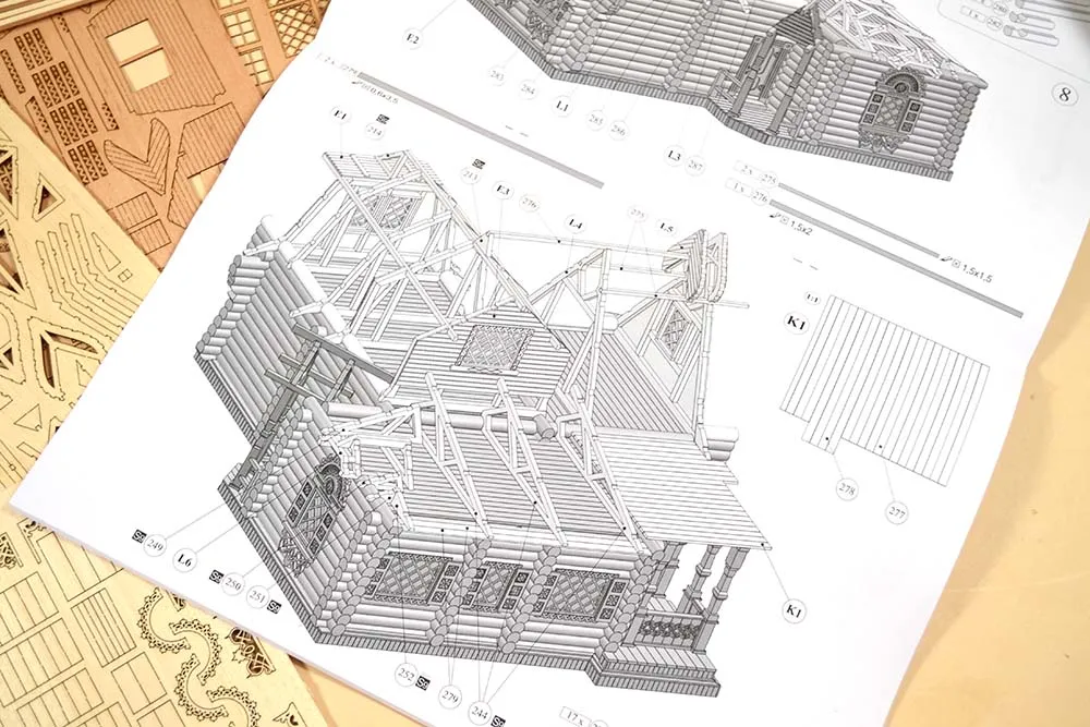 Усадьба по проекту Кузьмина 1878 года, 2240 деталей + (Расширенный набор для сборки)