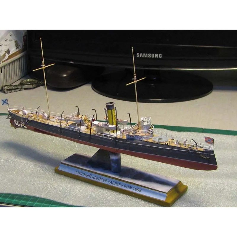 Модель из картона миноносец "Абрек", Россия, 1897 г