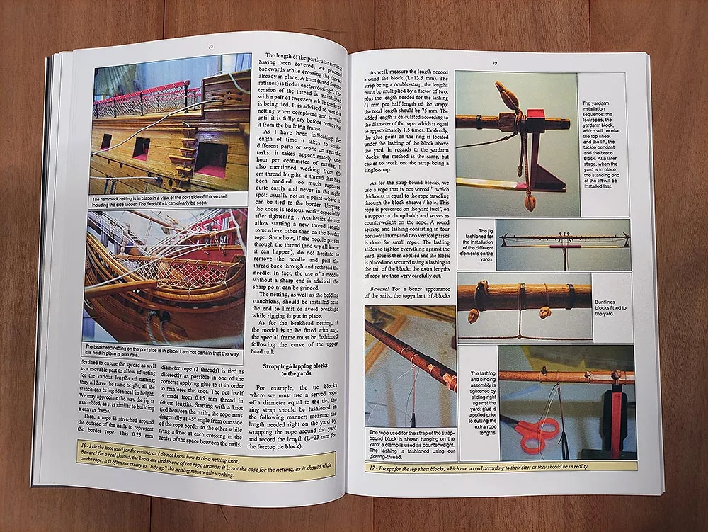 Fitting and rigging a 74-gun model ship