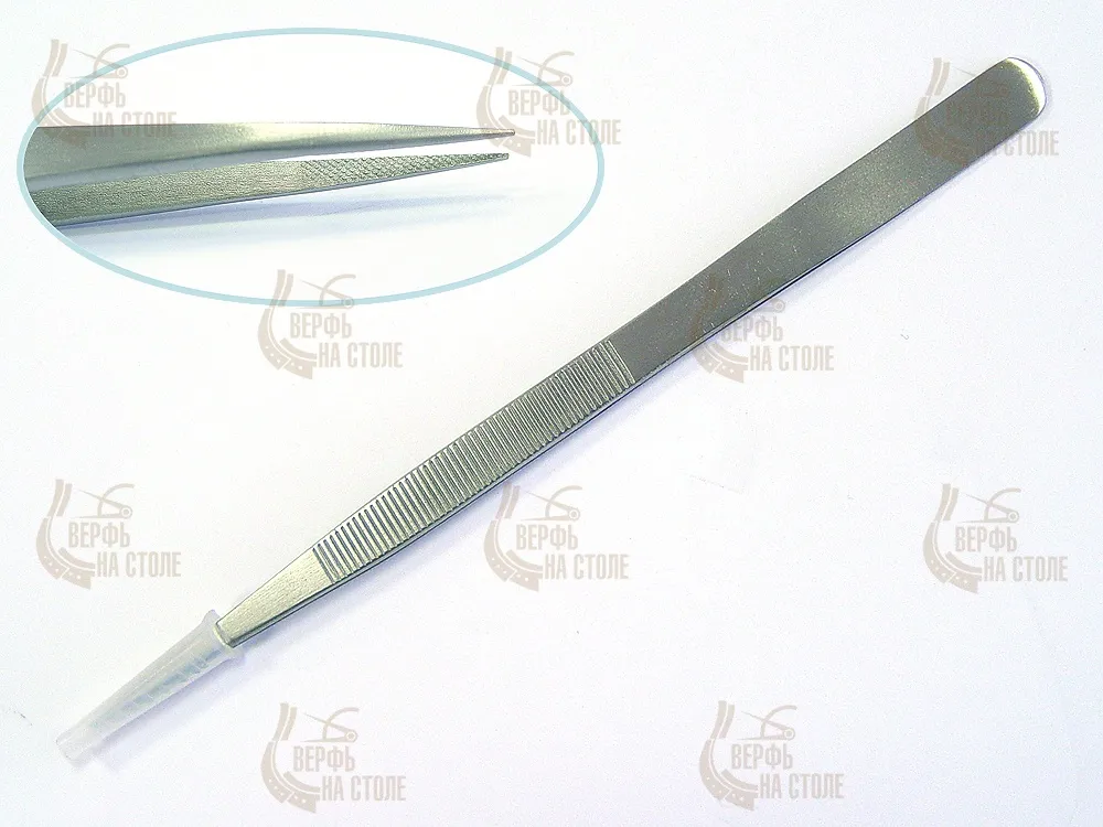 Ювелирный пинцет, средние кончики, 16 см