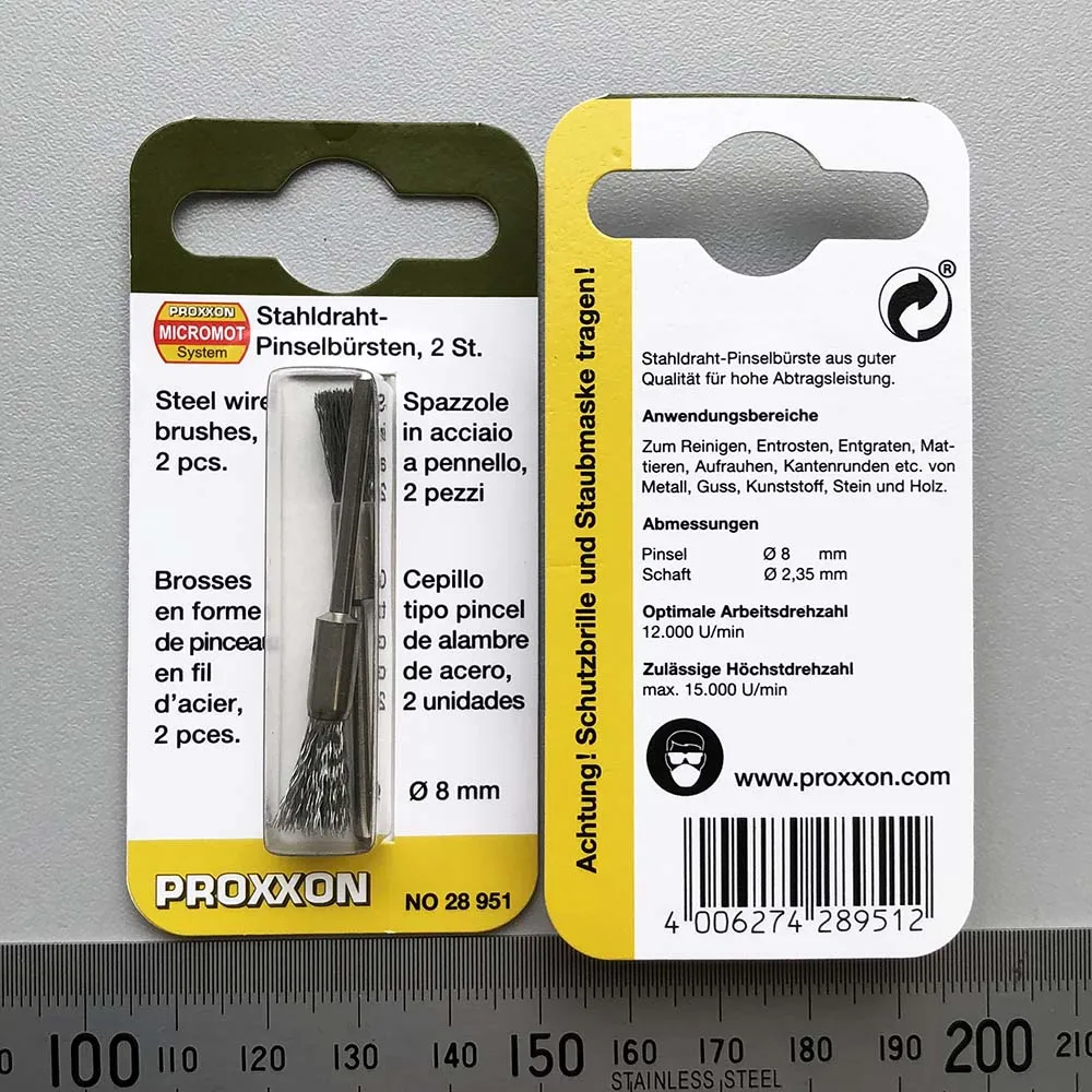 Стальные щётки Proxxon 8 мм, 2 шт