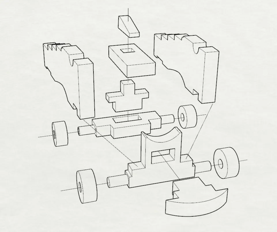 Станок для пушки XIX век, 17 мм, 2 шт, масштаб 1:72
