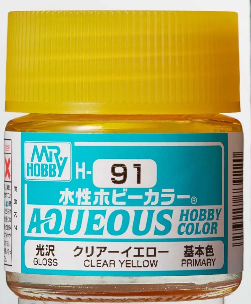 Краска Mr Hobby, акриловая, желтая полупрозрачная, H 91, 10 мл