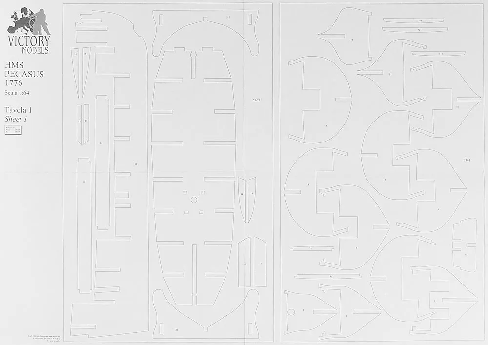 Чертеж корабля HMS PEGASUS
