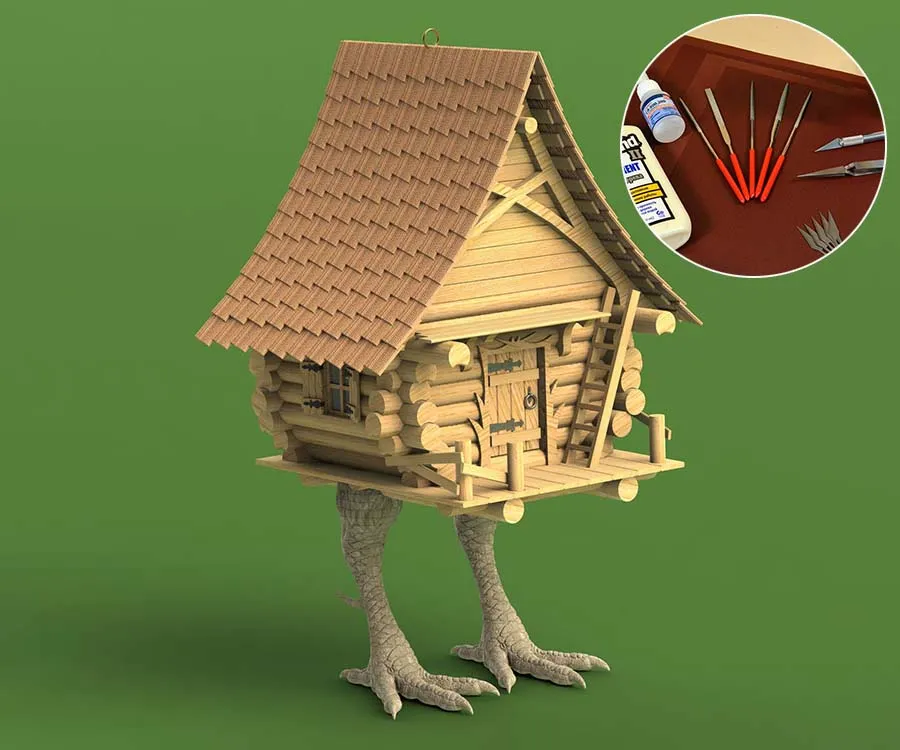 Избушка на курьих ножках, 140 деталей  + (Расширенный набор для сборки)