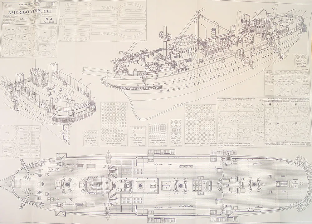 Чертежи корабля Amerigo Vespucci (1:84)