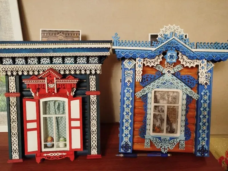 Сборная модель наличника "Улан-Удэ", 270 деталей + Клей и краски в комплекте