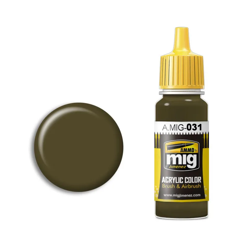 Краска акриловая SPANISH GREEN-KHAKI (Испанский хаки), Ammo Mig, 17 мл
