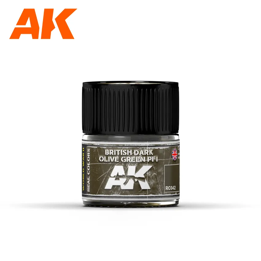 Краска AK Interactive, акриловая British Dark Olive Green PFI (Британский темно-оливковый зеленый),