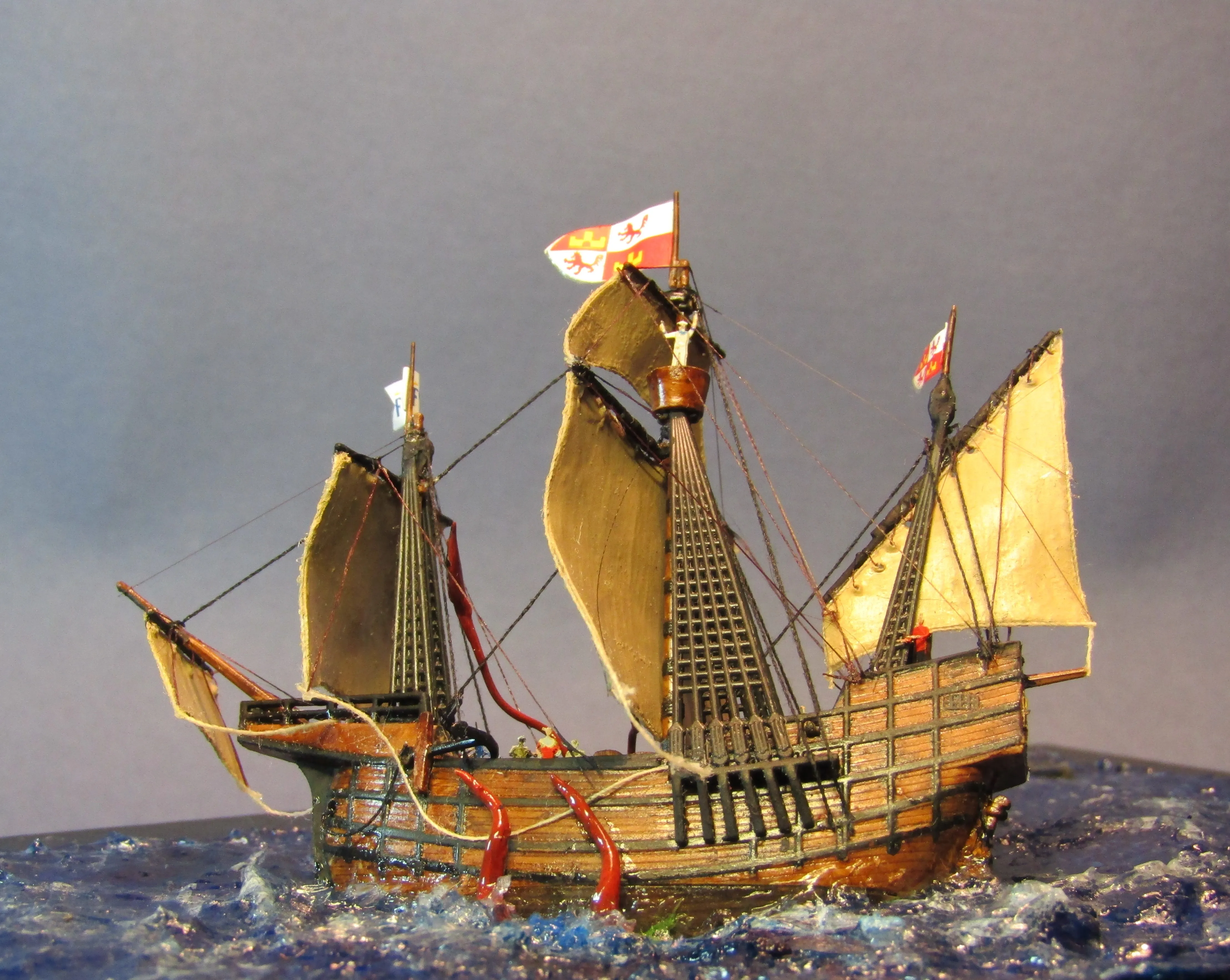 Модель корабля Каракка “Santa Maria” и Кракен - Верфь на Столе