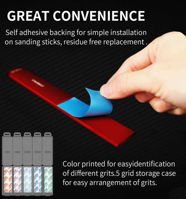 Самоклеящаяся наждачка 75х25 мм, зернистость 800, 10 шт