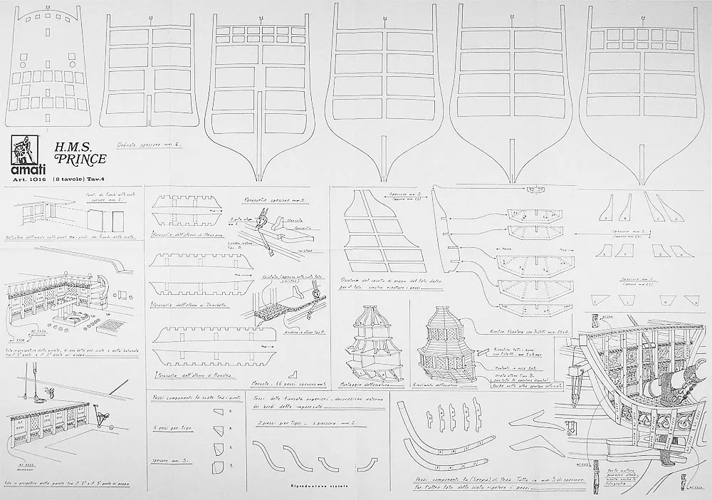 Чертеж корабля HMS Prince