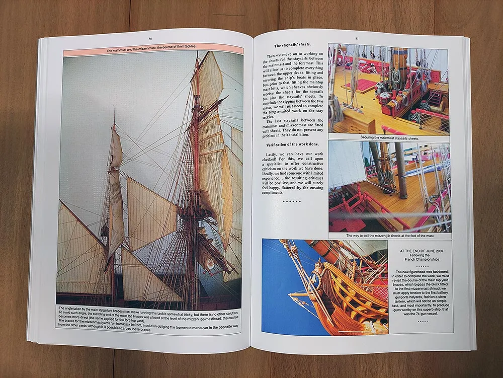 Fitting and rigging a 74-gun model ship