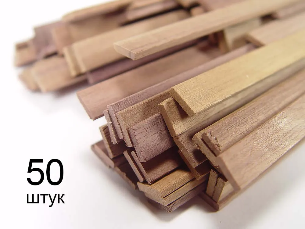 Рейка 2х4мм, темный орех, 50 шт.