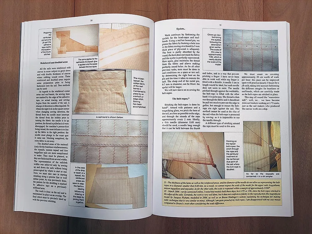 Fitting and rigging a 74-gun model ship