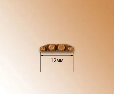 Плоская киповая планка с двумя роульсами, металл, 12 мм, 2 шт