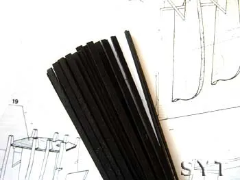 Рейка черная, липа, 1х2 мм, 5шт