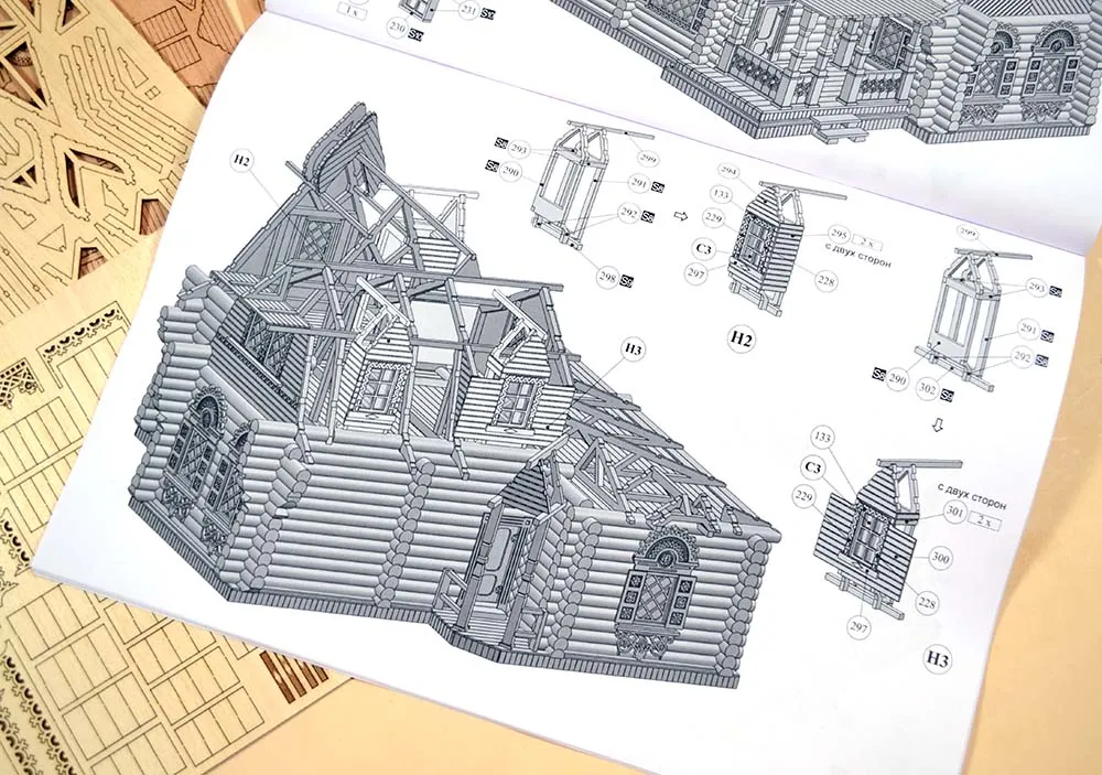 Усадьба по проекту Кузьмина 1878 года, 2240 деталей + (Стартовый набор инструментов)