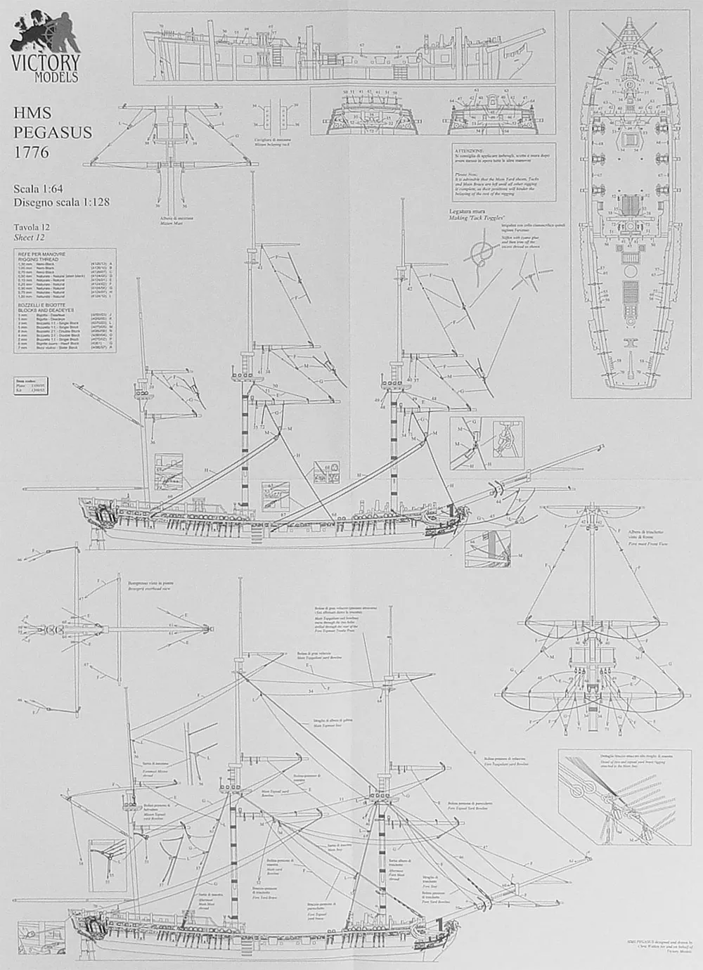 Чертеж корабля HMS PEGASUS