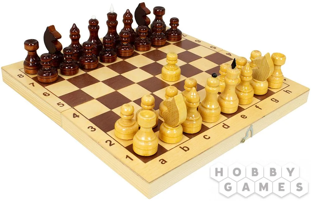 Шахматы обиходные в доске (290*290*20) Ш-1 (Фабрика Игр)