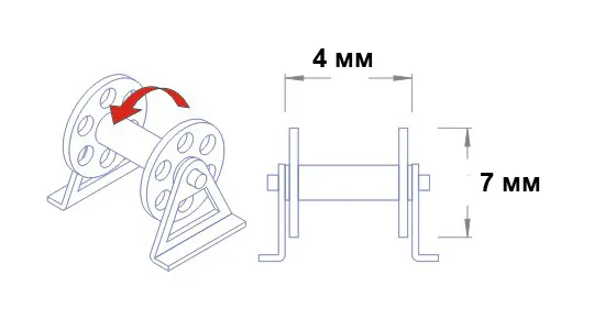 Катушка, 3,5х7 мм, латунь