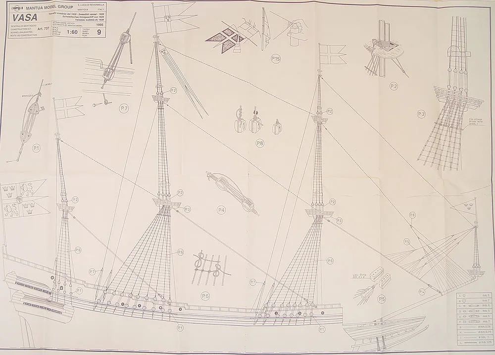 Чертеж корабля Wasa