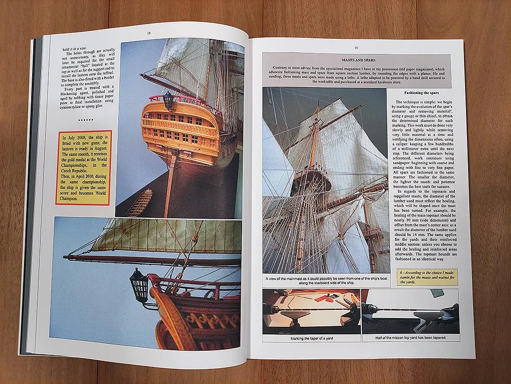 Fitting and rigging a 74-gun model ship