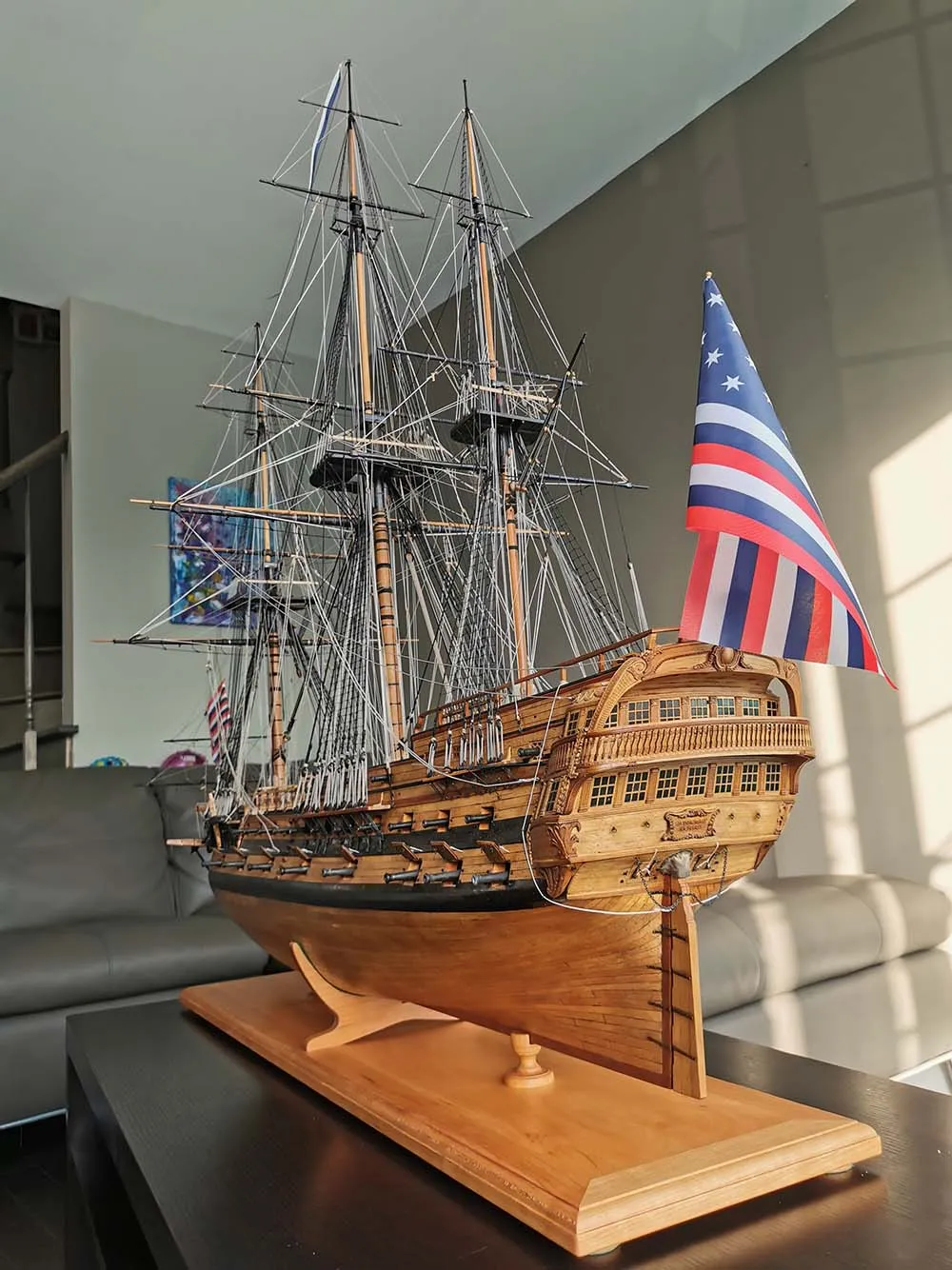 модель корабля для сборки Bonhomme Richard 1779 Премиум версия (самшит-груша)