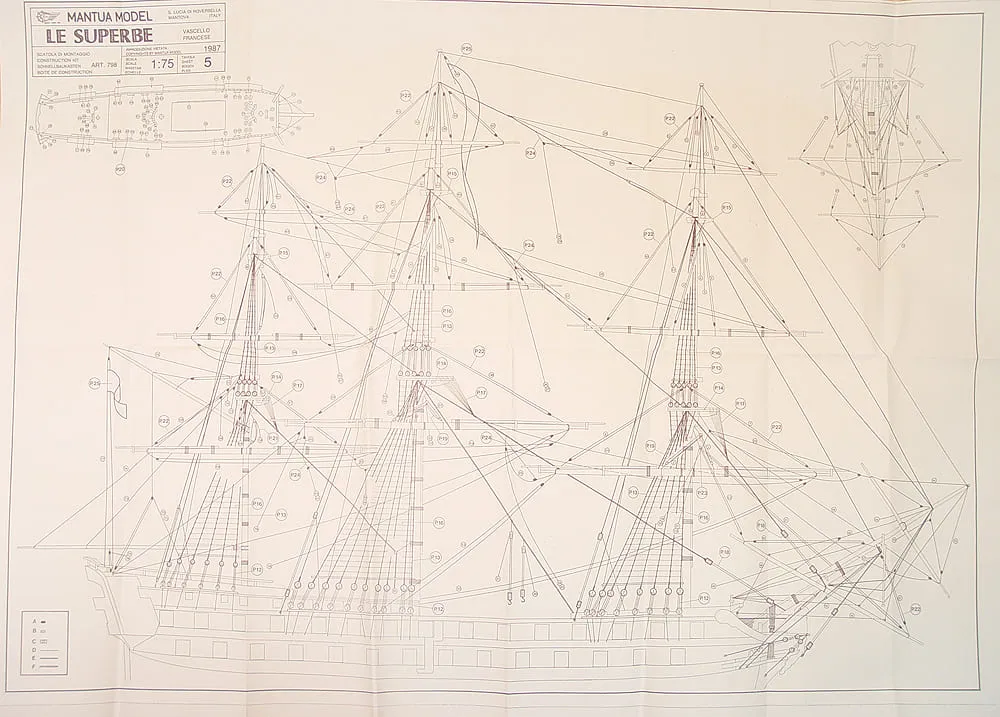 Чертеж корабля Le Superbe