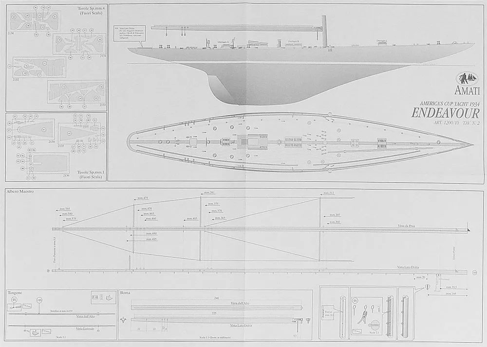Чертеж яхты ENDEAVOUR