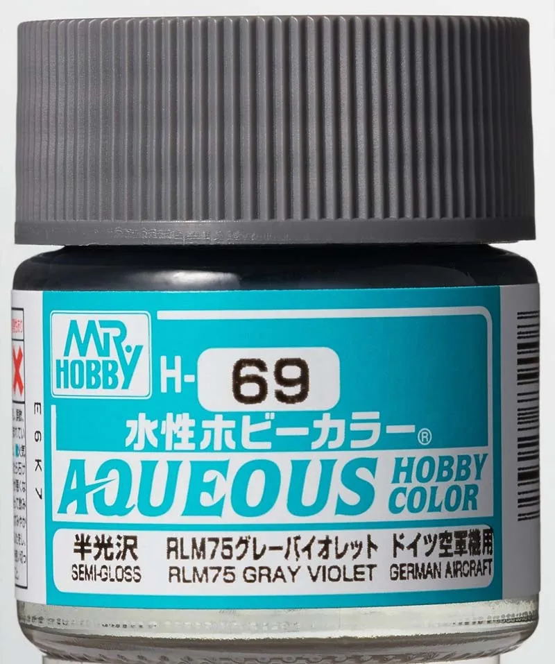 Краска Mr Hobby, акриловая, серо-фиолетовая RLM75 полуглянцевая, H 69, 10 мл