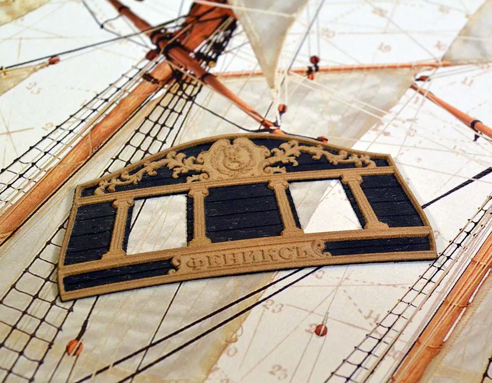 Кормовой декор для модели корабля Бригантина Феникс (Версия 2)