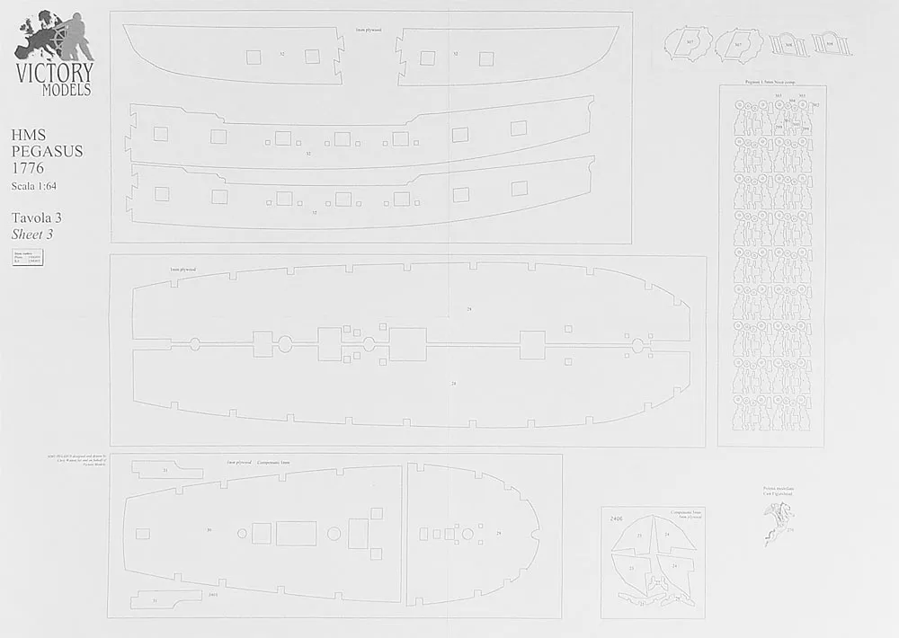 Чертеж корабля HMS PEGASUS