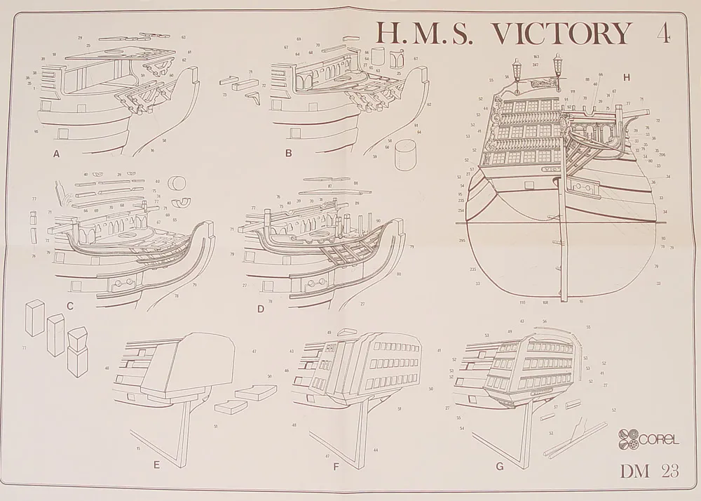 Чертеж корабля HMS Victory, масштаб 1:98