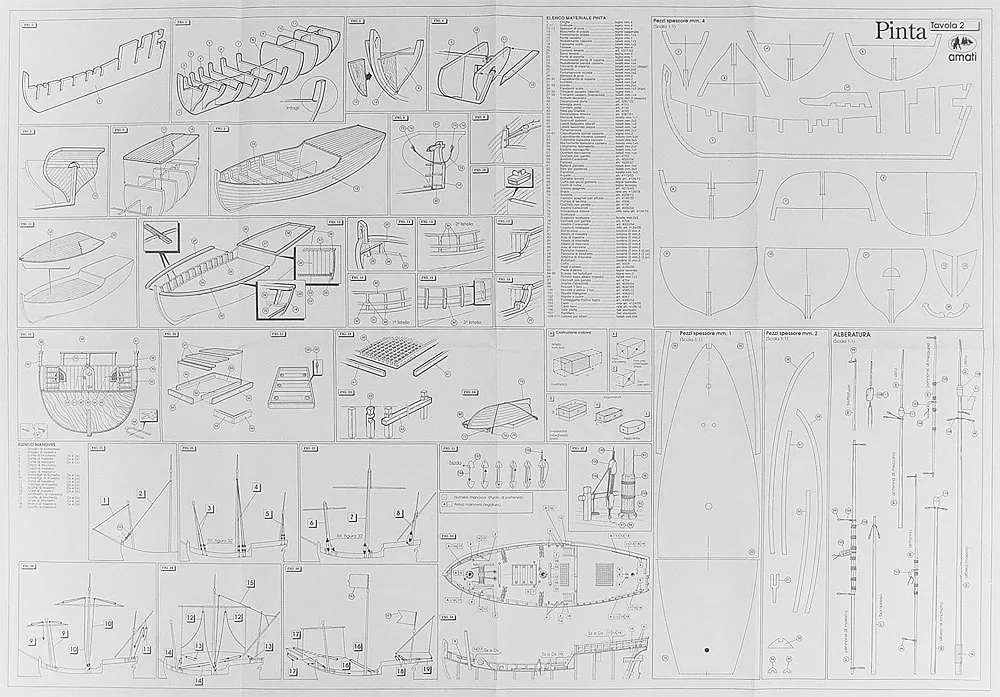 Чертеж корабля Pinta