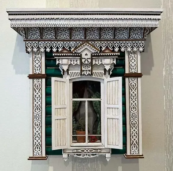 Сборная модель наличника "Улан-Удэ", 270 деталей + Клей и краски в комплекте