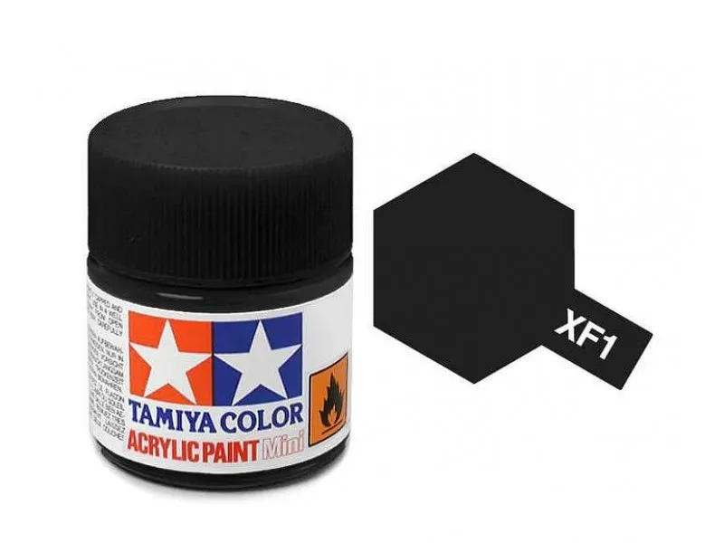 Краска Tamiya черная матовая, XF1 Flat Black, 10 мл