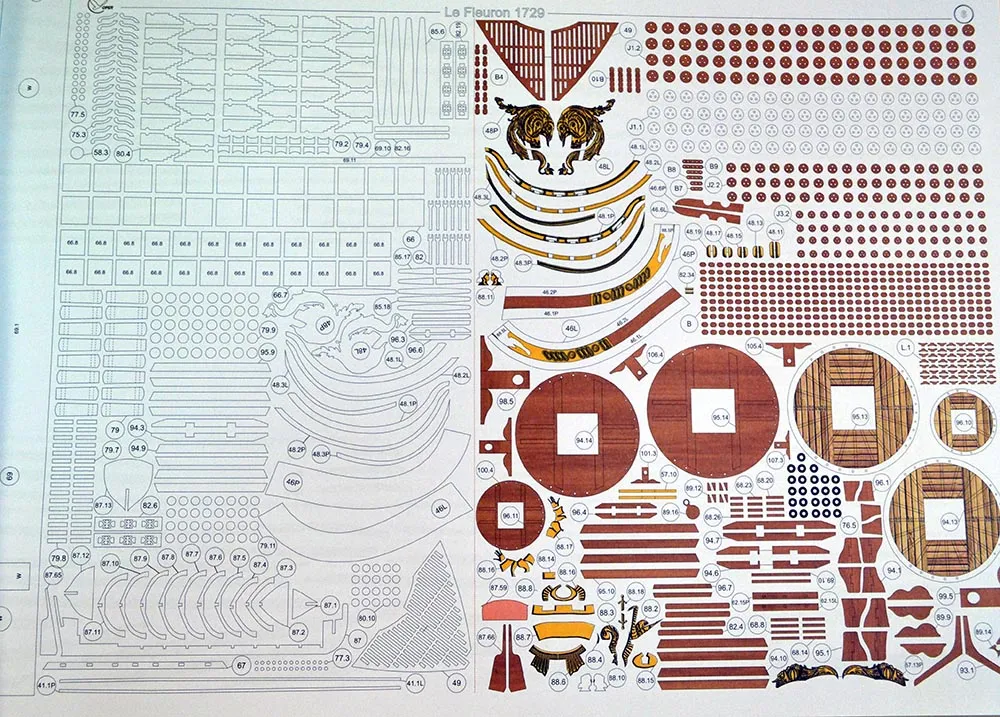 Модель из бумаги "LE FLEURON"  французский линейный корабль