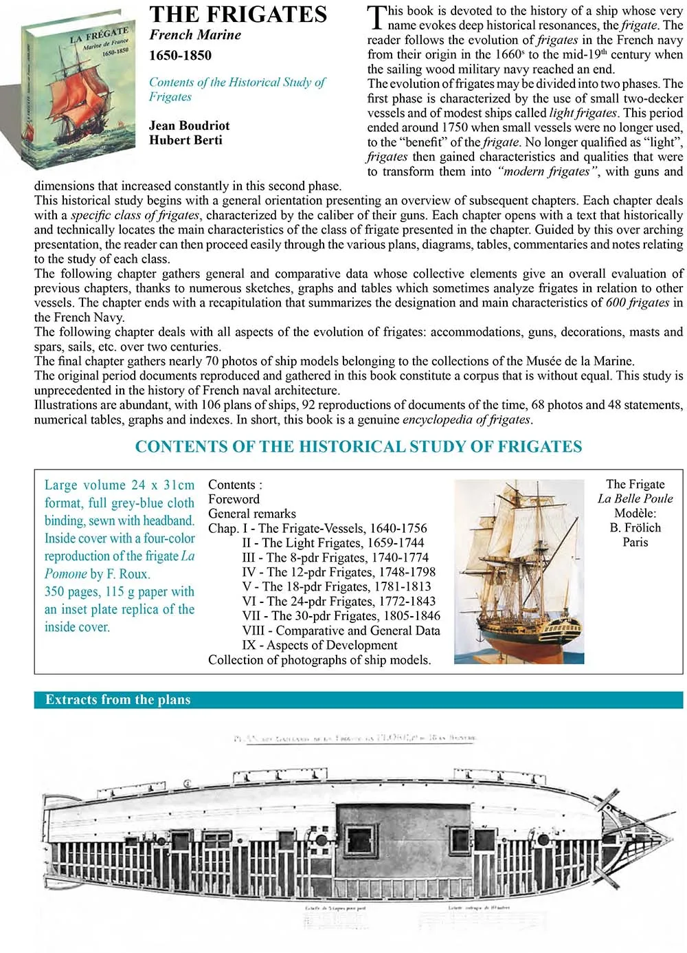 The history of the French frigates 1650-1850